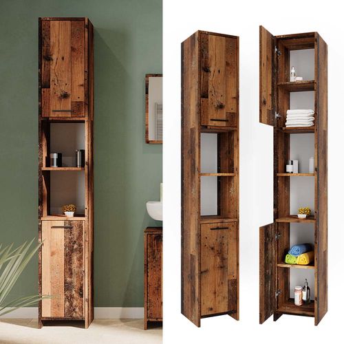 Colonne De Salle De Bain Kiko, Chêne Rustique, 30x190cm