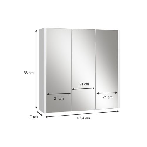 Armoire De Toilette Majest 40093 Blanc 67.4x68cm