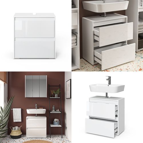 Meuble Sous Vasque Simple Majest, Blanc, 60.2x62.1cm