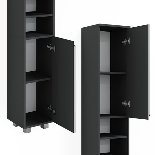 Colonne De Salle De Bain J-shape, Blanc, 30x190cm