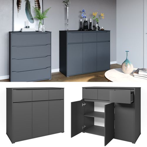 Commode Avec Tiroirs Ruben 40106 Anthracite 48x101.6cm