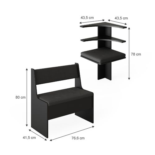 Banc Dangle Roman 40259 Noir 120x120cm