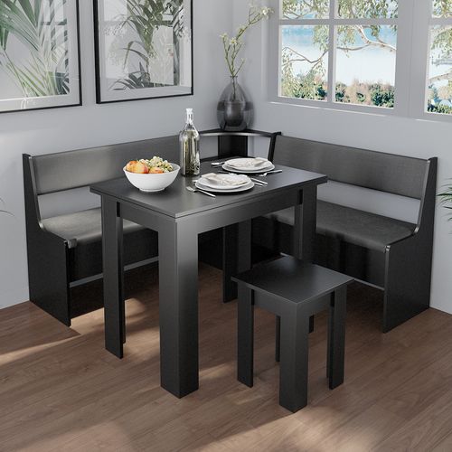 Groupe De Banquettes Dangle Roman 40262 Noir 150x150cm Avec Table