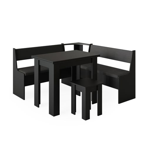 Groupe De Banquettes Dangle Roman 40262 Noir 150x150cm Avec Table