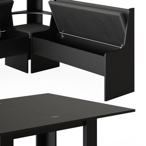 Groupe De Banquettes Dangle Roman 40262 Noir 150x150cm Avec Table