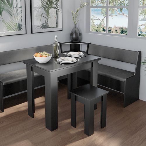 Groupe De Banquettes Dangle Roman 40263 Noir 180x150cm Avec Table