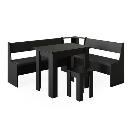Groupe De Banquettes Dangle Roman 40263 Noir 180x150cm Avec Table