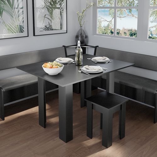 Groupe De Banquettes Dangle Roman 40265 Noir 180x180cm Avec Table