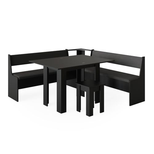 Groupe De Banquettes Dangle Roman 40265 Noir 180x180cm Avec Table
