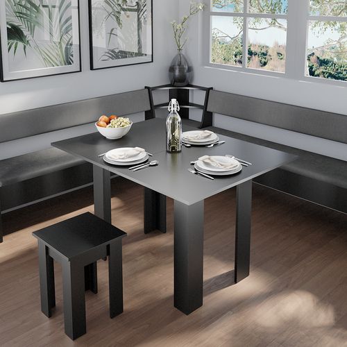 Groupe De Banquettes Dangle Roman 40267 Noir 210x210cm Avec Table