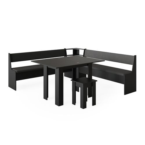 Groupe De Banquettes Dangle Roman 40267 Noir 210x210cm Avec Table