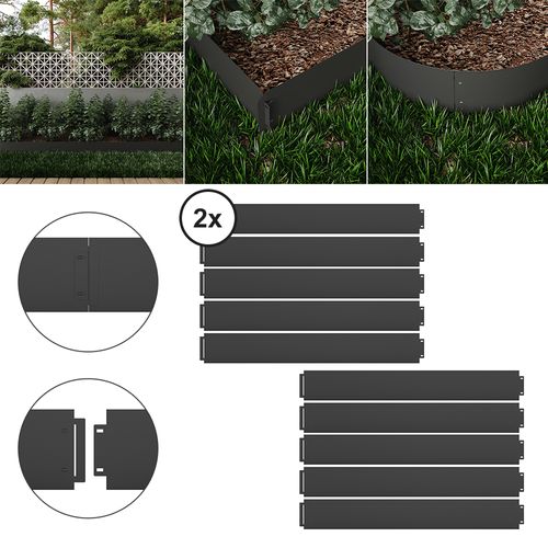 Bordure De Gazon 40179 Anthracite 100x14cm 20 Mètres