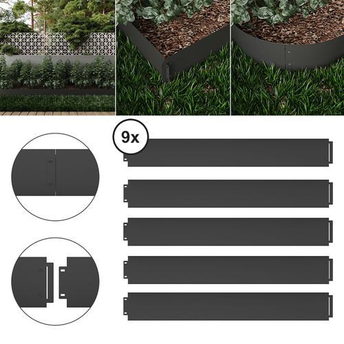 Bordure De Gazon  40192 Anthracite 100x18cm 45 Mètres