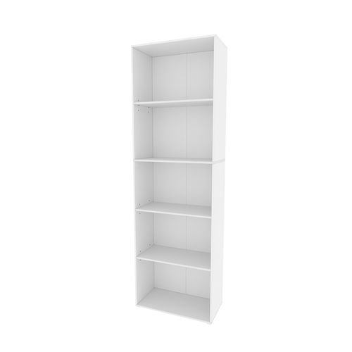 Bibliothèque Bob 40278 Blanc 60x190cm Avec 5 Compartiments