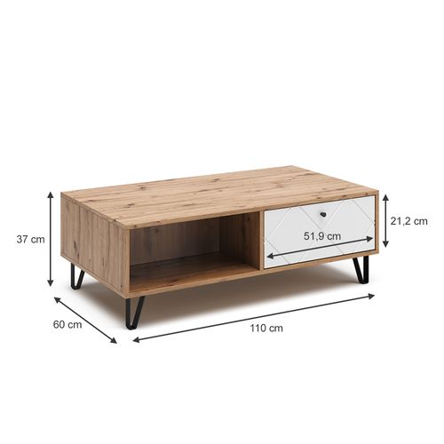 Table Basse Nizza 40256 Chêne Artisan 110x60cm