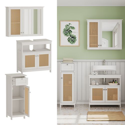 Ensemble Meubles Bain Rosario, Blanc, 3 Pièces