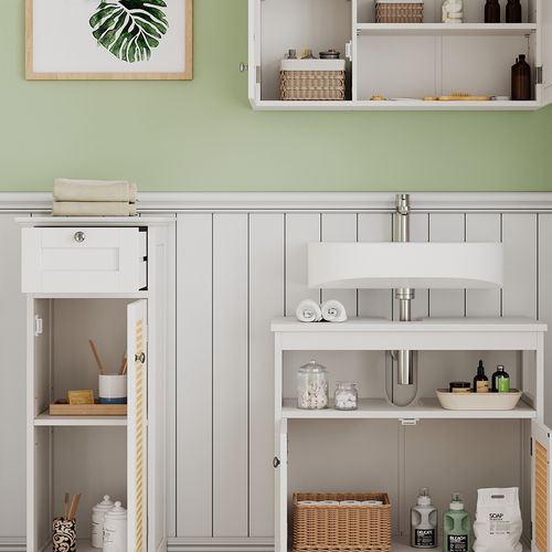 Ensemble Meubles Bain Rosario, Blanc, 3 Pièces