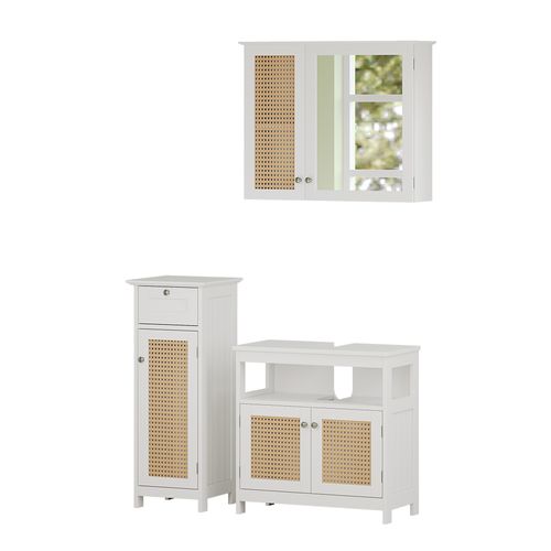 Ensemble Meubles Bain Rosario, Blanc, 3 Pièces