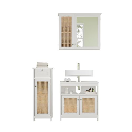 Ensemble Meubles Bain Rosario, Blanc, 3 Pièces