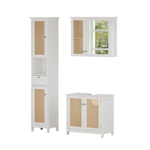 Ensemble Meubles Bain Rosario, Blanc, 3 Pièces