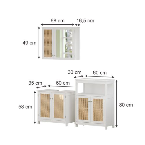 Meubles Bain Rosario 40458 Blanc En 3 Parties