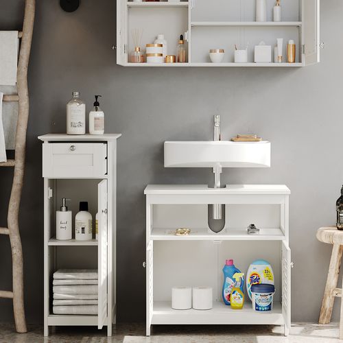 Meubles Bain Riad 40460 Blanc 3 Pièces, Option 1