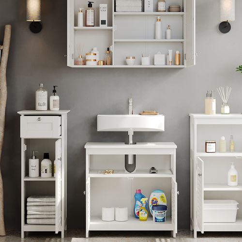 Meubles Bain Riad 40463 Blanc 4 Pièces, Option 2