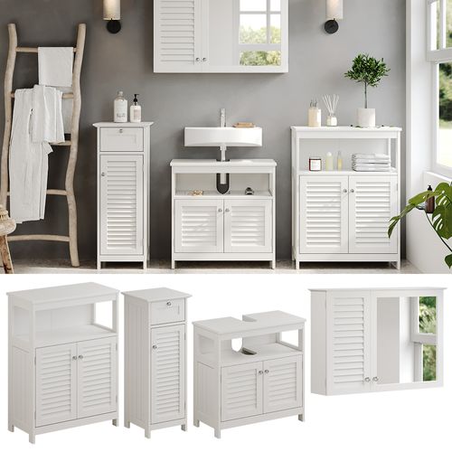 Meubles Bain Riad 40463 Blanc 4 Pièces, Option 2