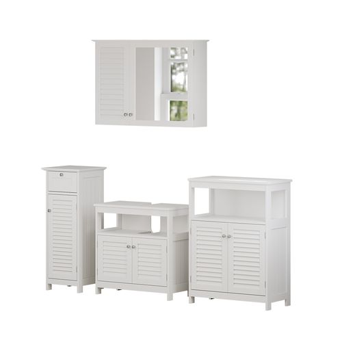 Meubles Bain Riad 40463 Blanc 4 Pièces, Option 2