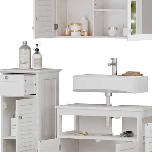 Meubles Bain Riad 40463 Blanc 4 Pièces, Option 2