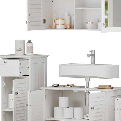 Meubles Bain Riad 40467 Blanc 3 Pièces, Option 4