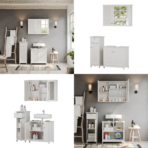 Meubles Bain Riad 40467 Blanc 3 Pièces, Option 4