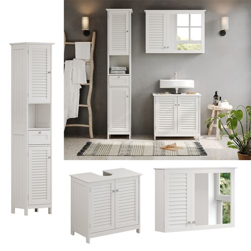 Ensemble De Meubles De Salle De Bain Riad, Blanc, 3 Pièces