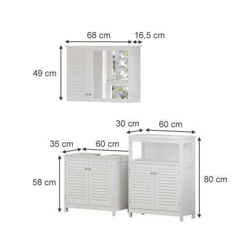 Meubles Bain Riad 40472 Blanc 3 Pièces, Option 6