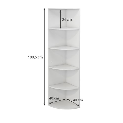 Étagère Dangle Fabienne, Blanc, 40x180cm Avec 5 Compartiments