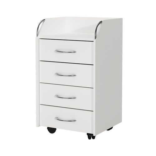 Caisson Roulant Gwendolyn 40310 Blanc 36x40cm Avec 4 Tiroirs