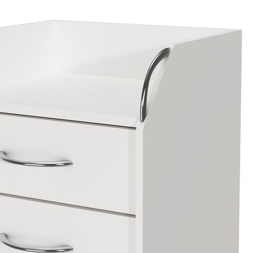 Caisson Roulant Gwendolyn 40310 Blanc 36x40cm Avec 4 Tiroirs