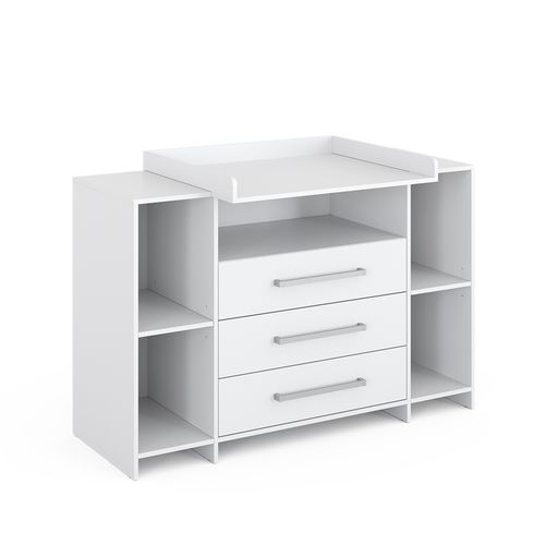 Commode à Langer Oskar 40342 Blanc 143x100cm XL Avec Tiroirs