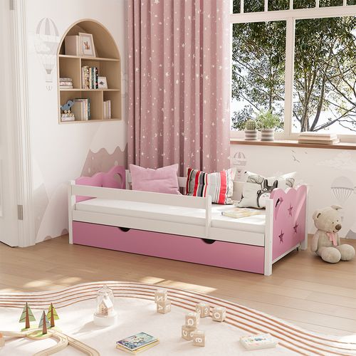 Lit Denfant Jessica 40340 Rose 80x160 Cm Avec Tiroir Et Matelas
