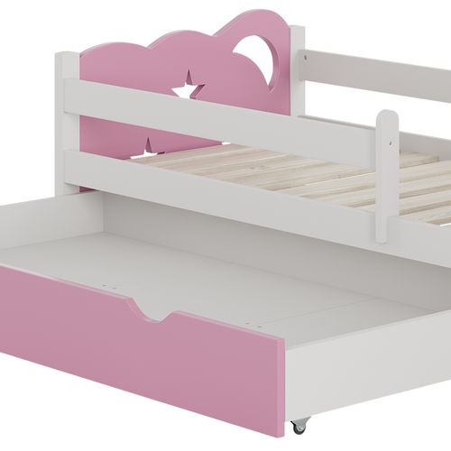 Lit Pour Enfant Jessica 40321 Rose 70x140 Cm Avec Tiroir, Sans Matelas