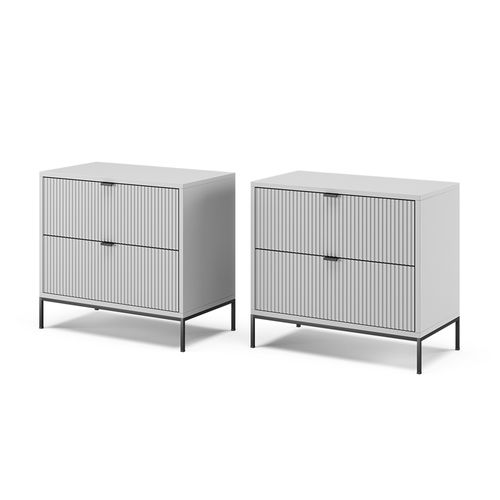 Table De Chevet Eliza 40551 Gris Lot De 2