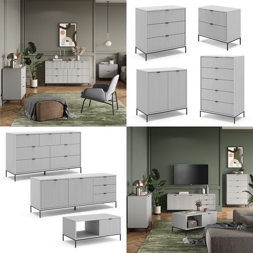 Table De Chevet Eliza 40551 Gris Lot De 2