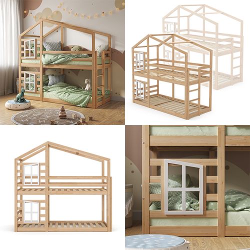 Lit Superposé Maja 40502 Naturel Bois 90x200 Cm