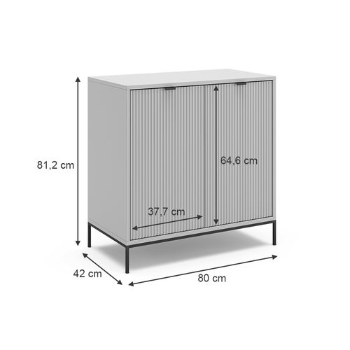 Commode Avec Tiroirs Eliza 40427 Gris 42x81.2cm Avec 2 Portes
