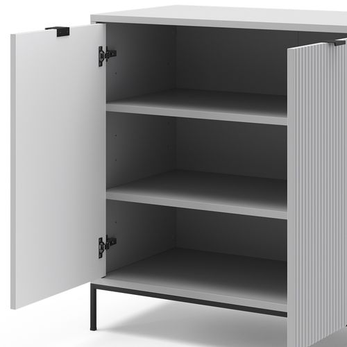 Commode Avec Tiroirs Eliza 40427 Gris 42x81.2cm Avec 2 Portes