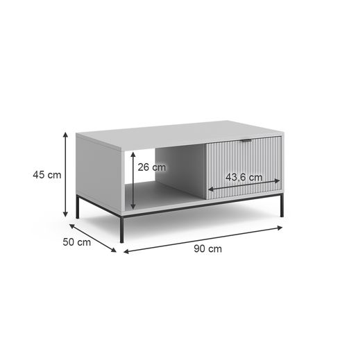Table Basse Eliza 40504 Gris 90x50cm