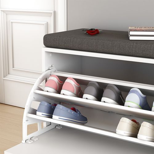 Meubles à Chaussures Georg, Blanc, 60x49.5cm Avec Support
