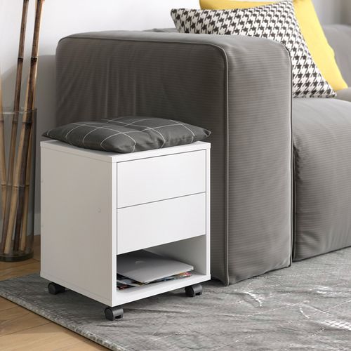 Caisson Roulant Jons 40475 Blanc 37x37cm Avec 2 Tiroirs