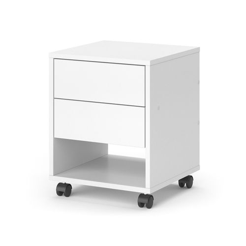 Caisson Roulant Jons 40475 Blanc 37x37cm Avec 2 Tiroirs