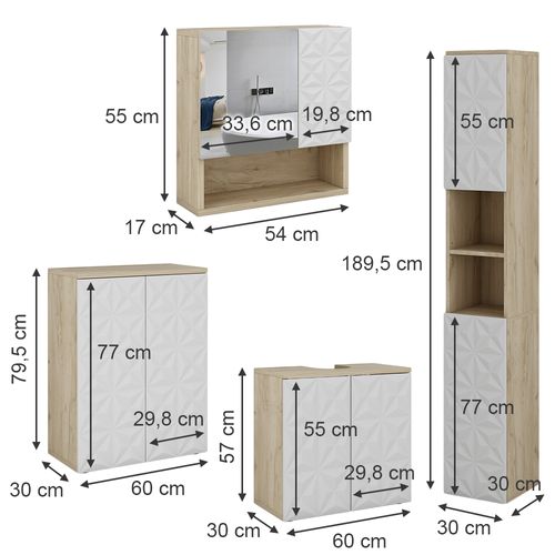 Ensemble De Meubles De Salle De Bain Edge, Blanc